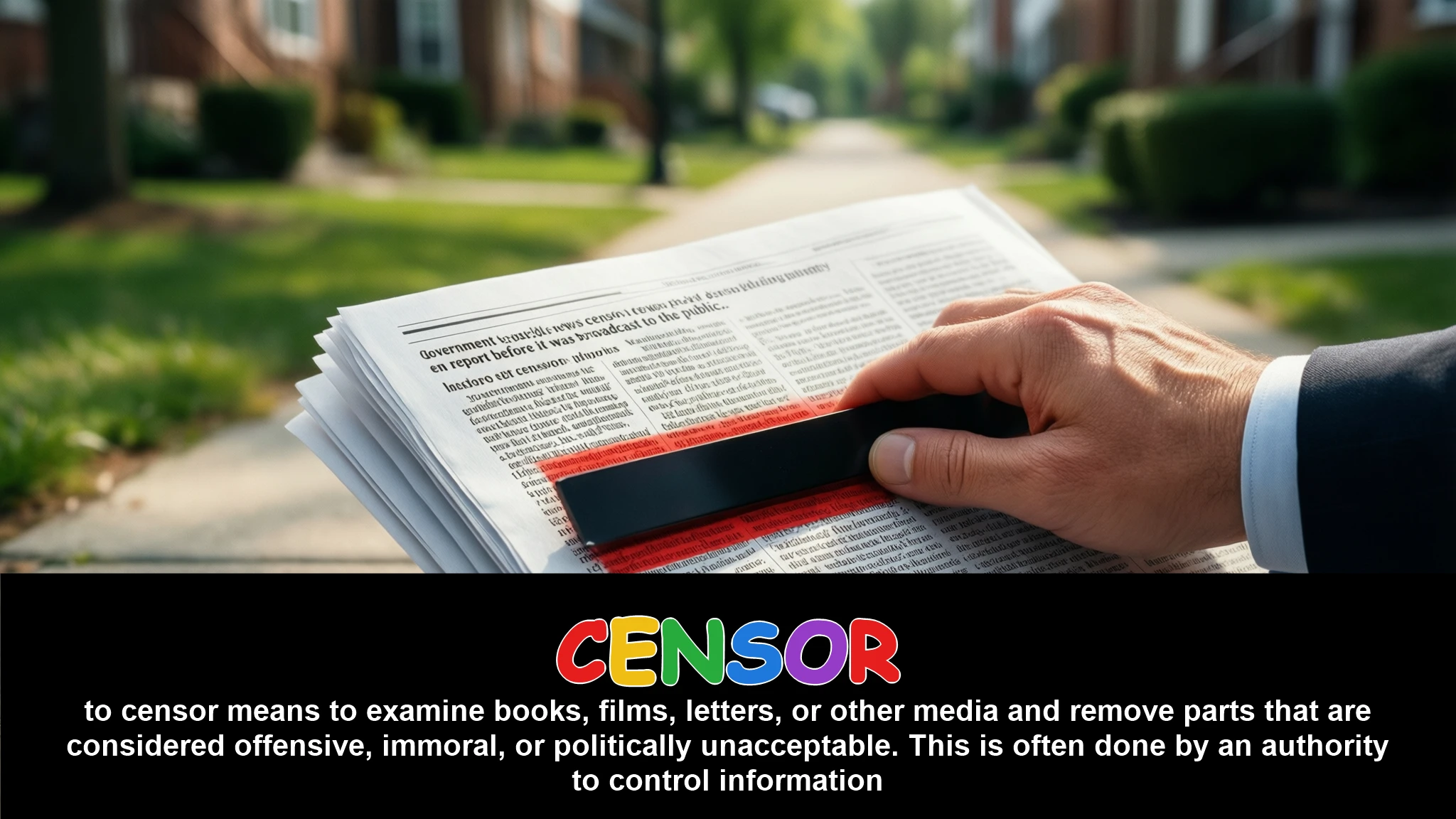 English Illustration for censor